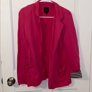 MATERIAL GIRL Pink Blazer with Striped Cuff